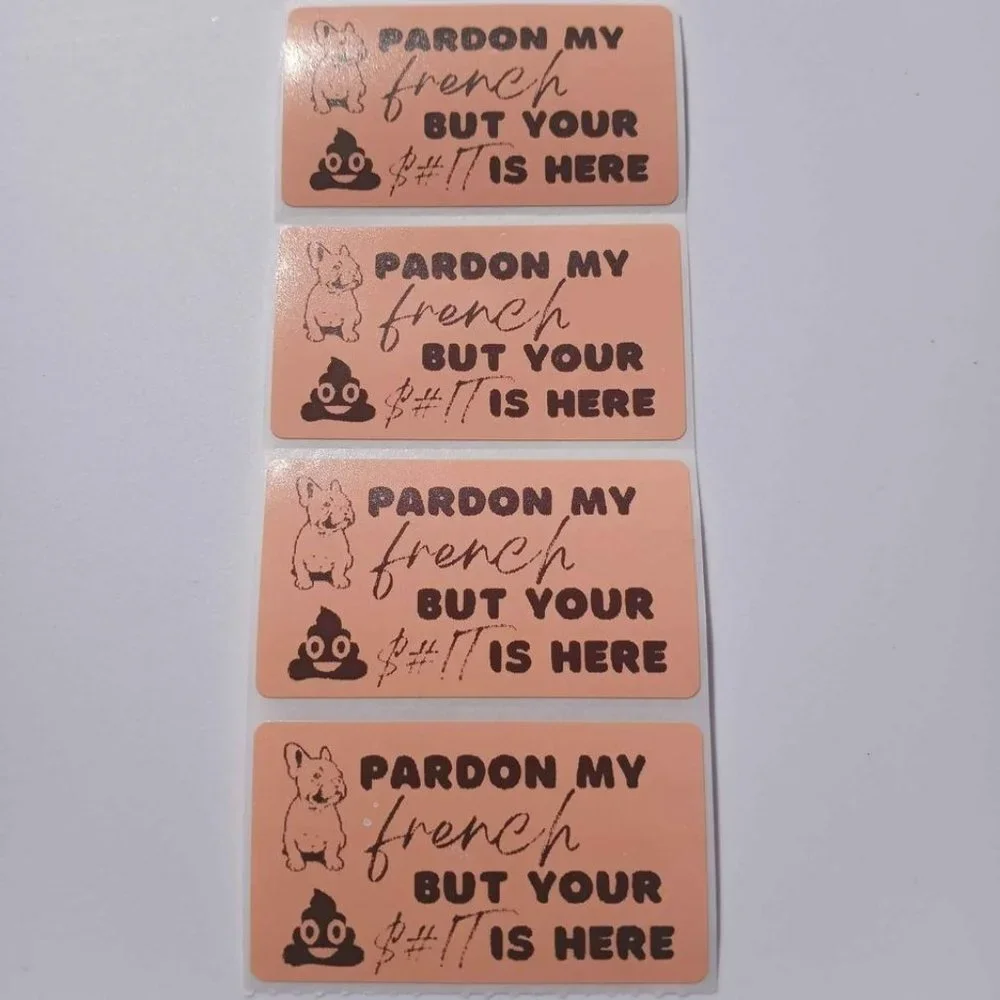 💙100 Pardon My French- Shipping Labels Thermal Packaging Stickers 2.25